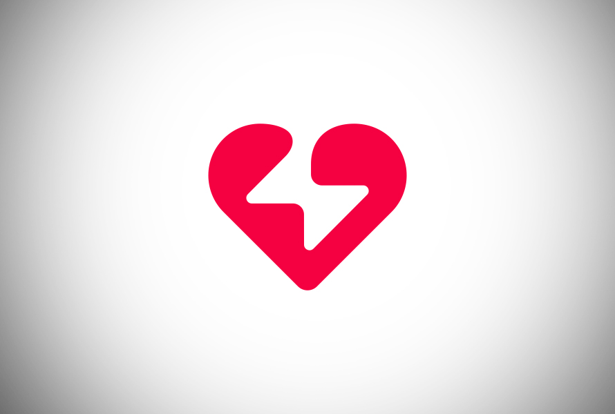 Heart Logo with Negative Space Design