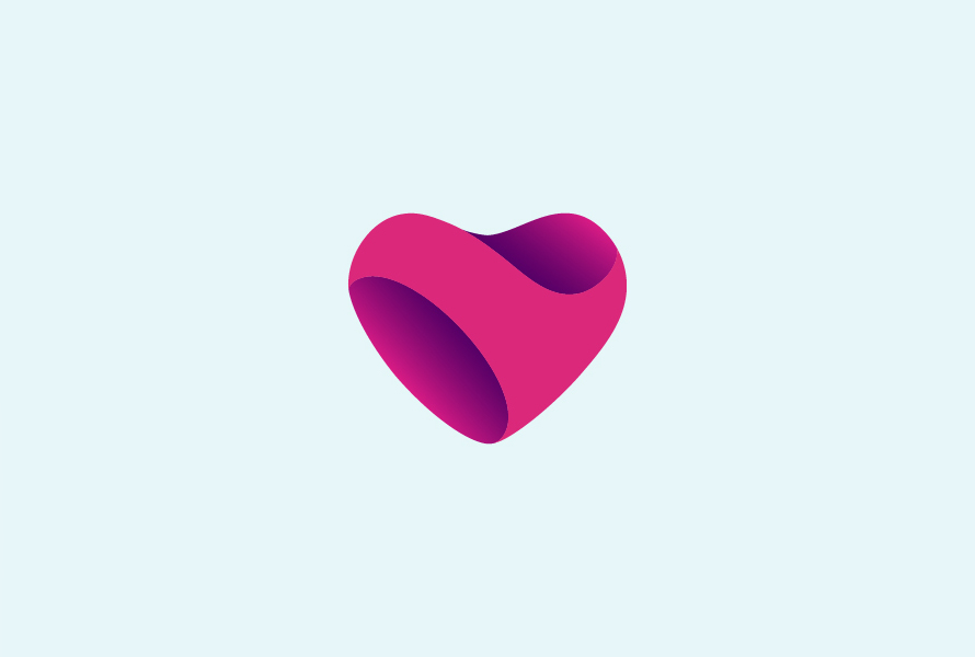 Vector Style Love Heart Logo
