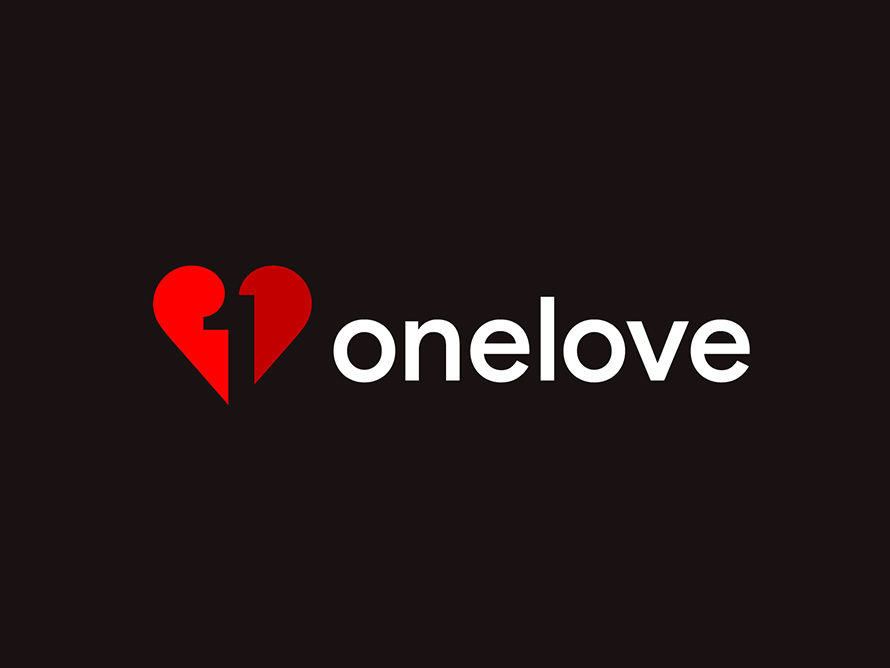 One Heart Love Logo Design