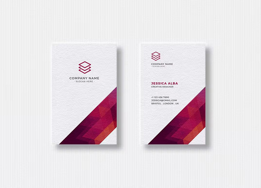 Vertical Minimal Business Card Design