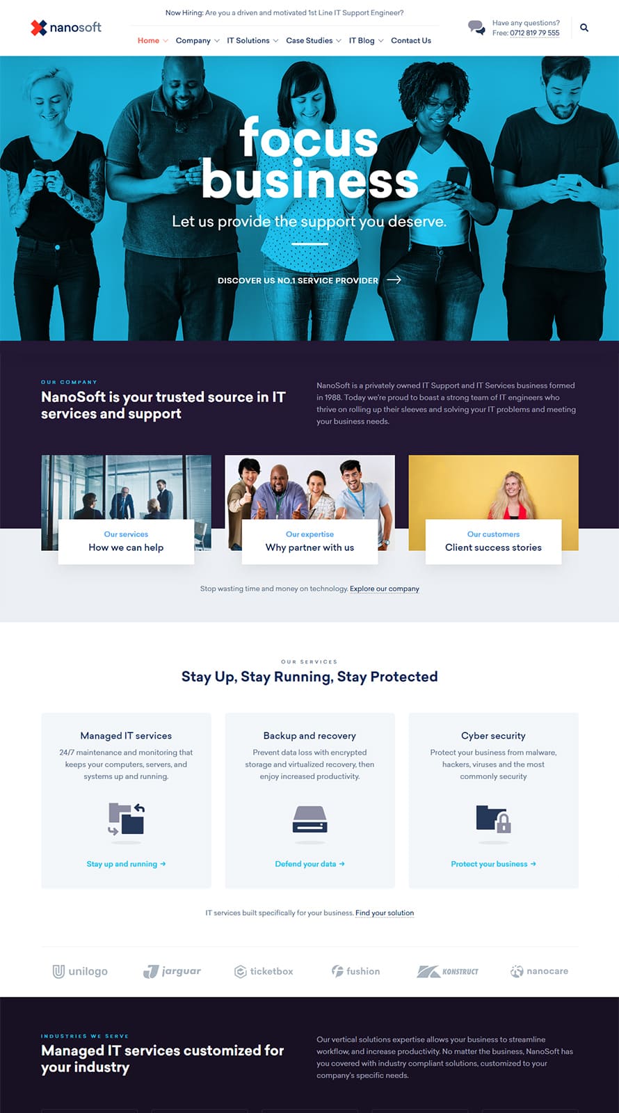 Nanosoft Wp Theme For It Solutions And Services Company