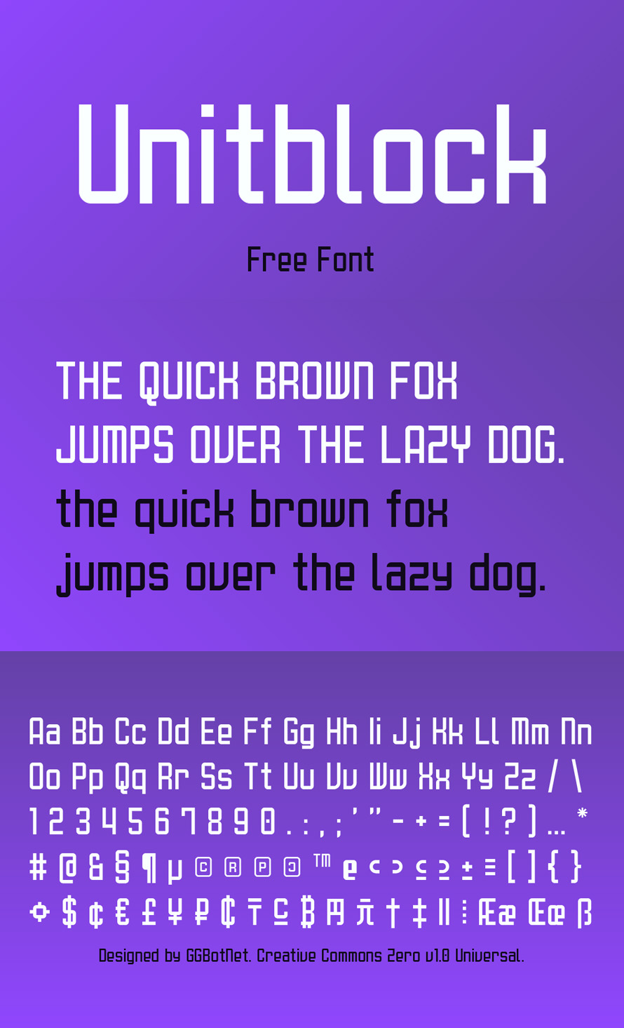 Unitblock Condensed Free Font Free Font