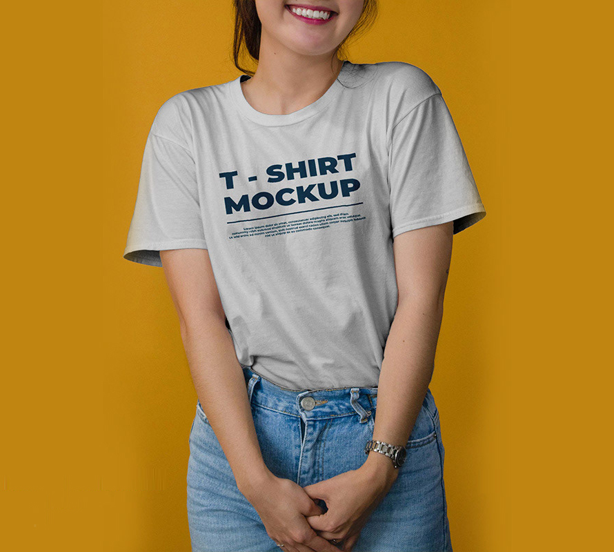 Women T-shirt Mockup Free Download