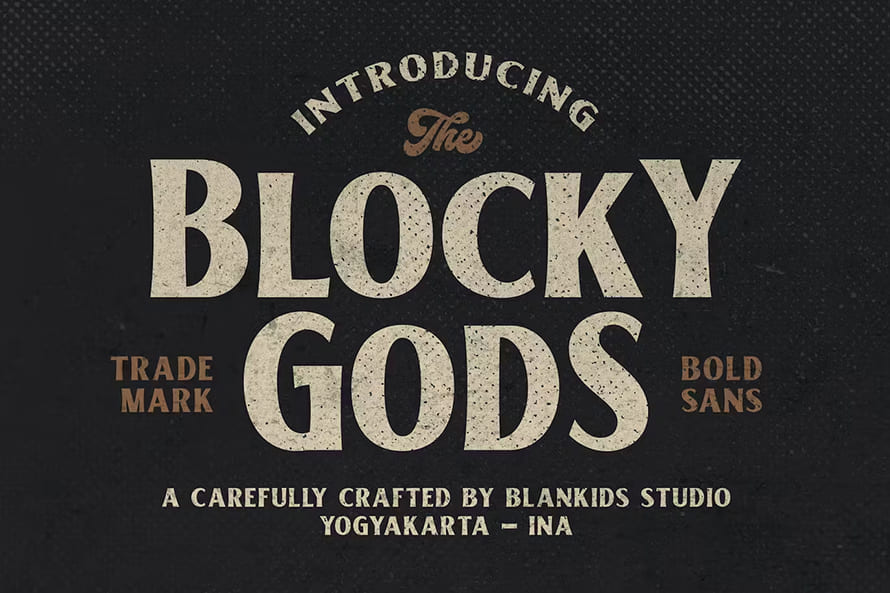 Blocky Gods Vintage Sans Serif Font