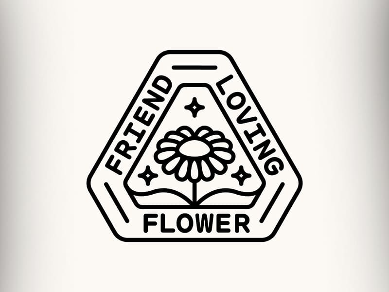 Friend Loving Flower Badge by Damian Orellana