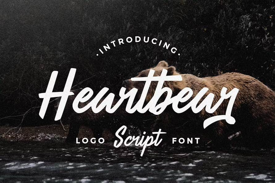 Heartbear Logo Script Font Font