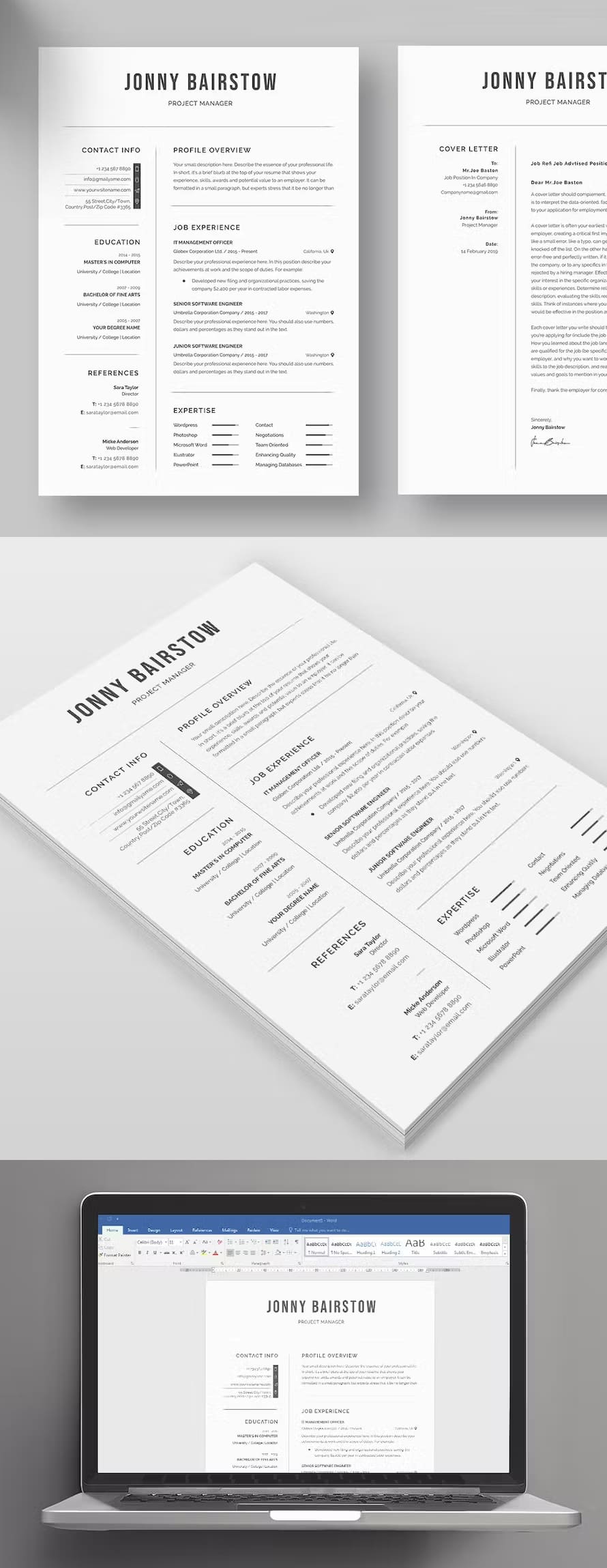 A4 Page Minimal Cv Resume Template