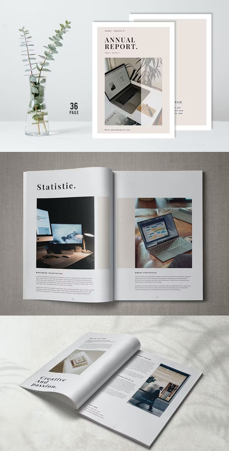 36 Pages Annual Report Template