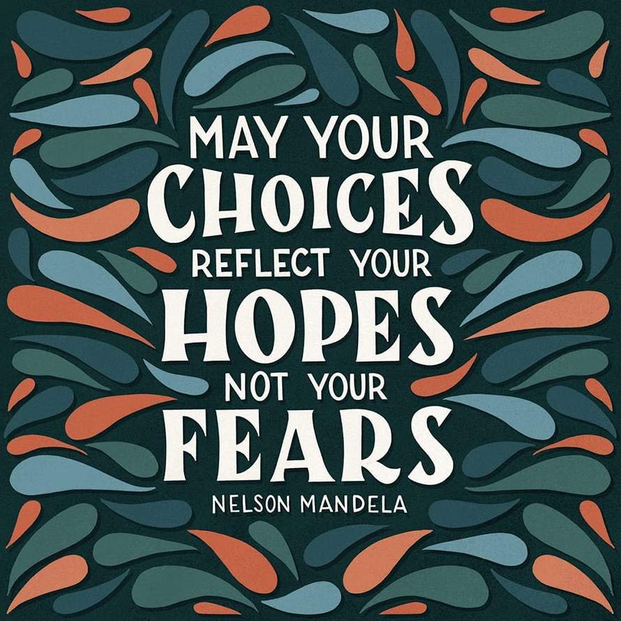 May you choices refelect your hope not your fears