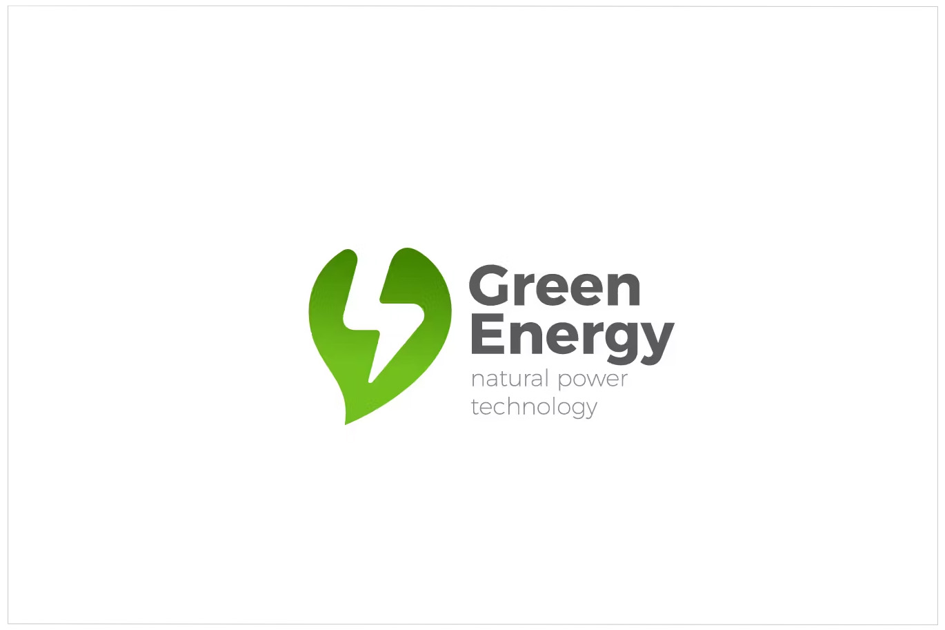 Logo Green Alternative Energy Flash Leaf
