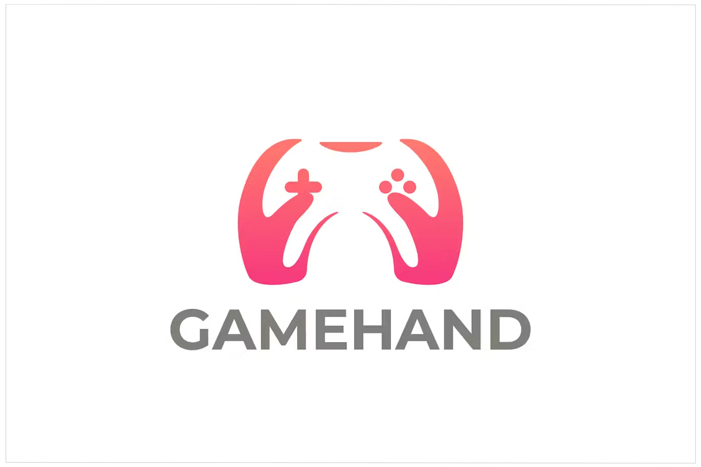 Spiel Joystick Und Hande Negative Space Logo