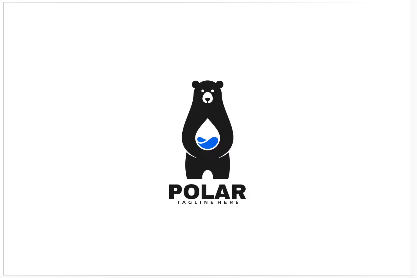 Polar Bear Negative Space Logo