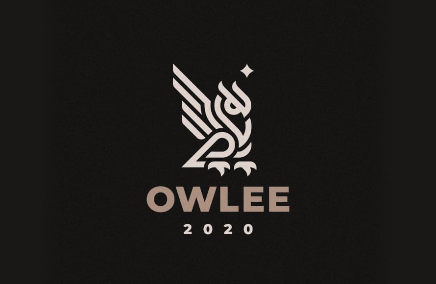 Line Art Used Owl Logo Design by Andrew Korepan
