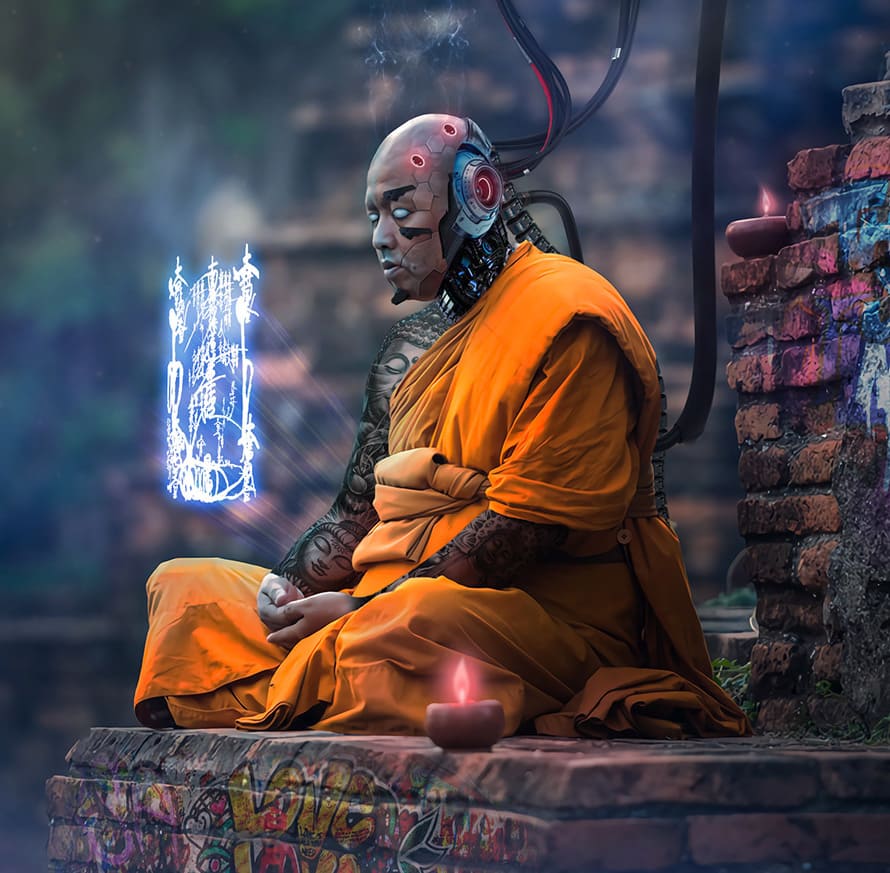 The Last Monk Photo Editing Manipulation by Juan Carlos Zambrano