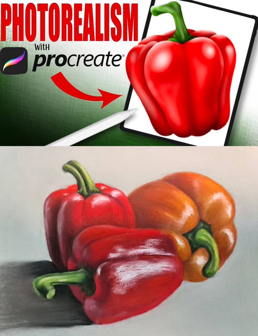Draw a Realistic Red Bell Pepper in Procreate Tutorial