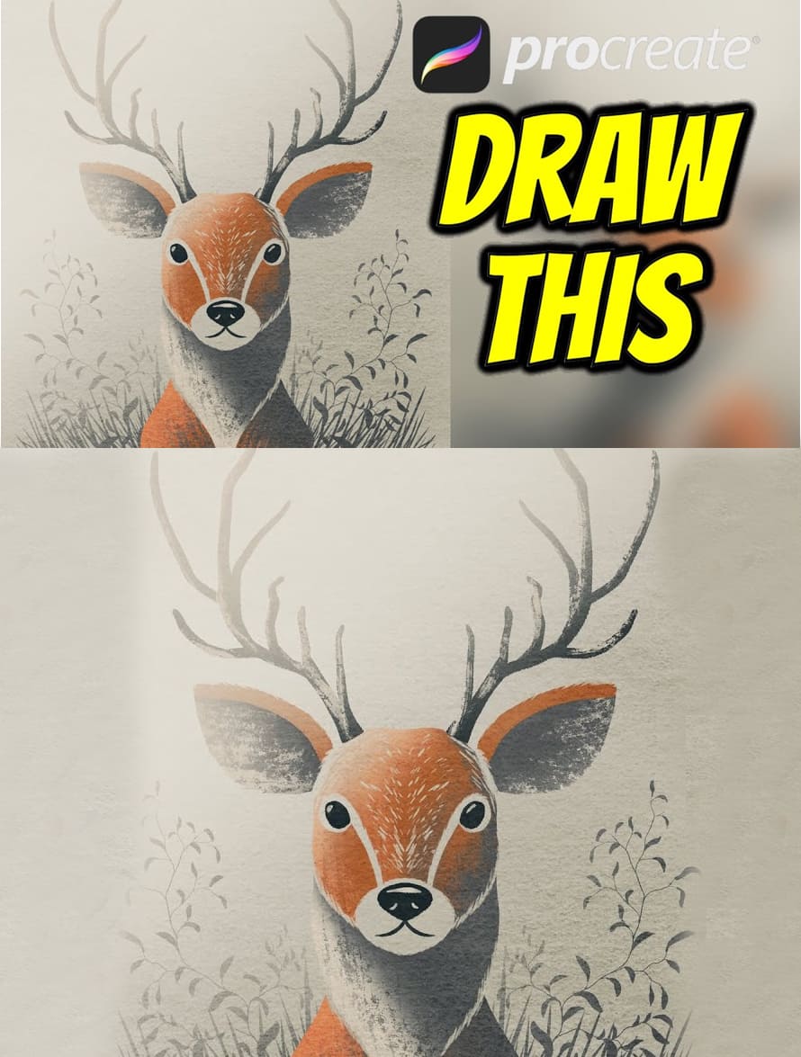 How to Draw a Beautiful Reindeer Illustration in Procreate Tutorial