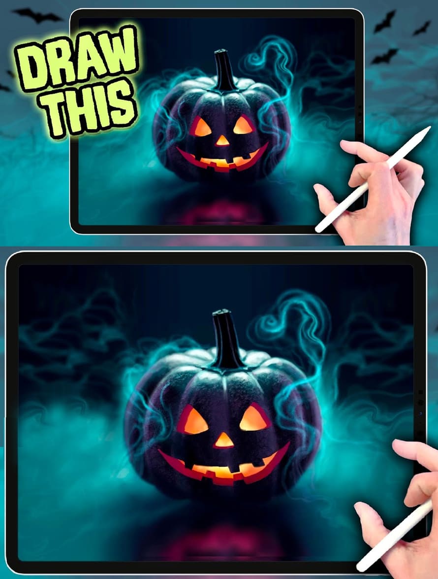 How to Drawing a Halloween Pumpkin Illustration in Procreate Tutorial