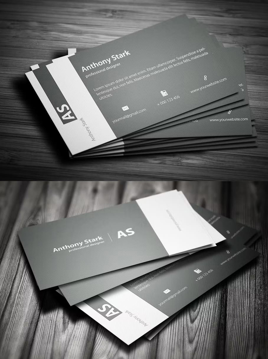 Grey Elegant Business Card Design