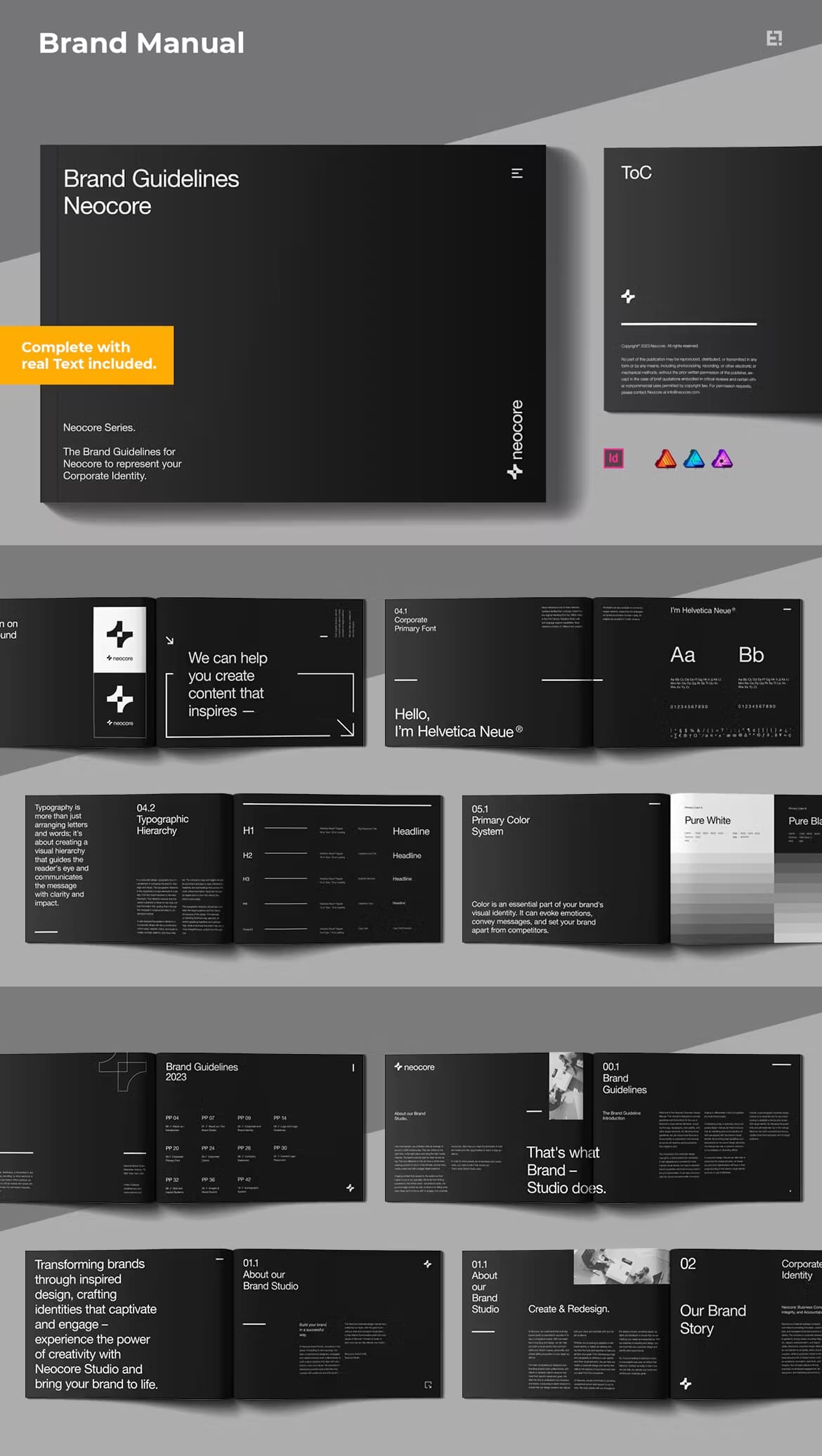 Black Theme Brand Guidelines Templates