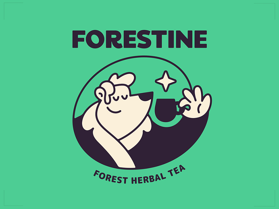 Forestine Forest Herbal Tea Logo Design Ruslan Babkin