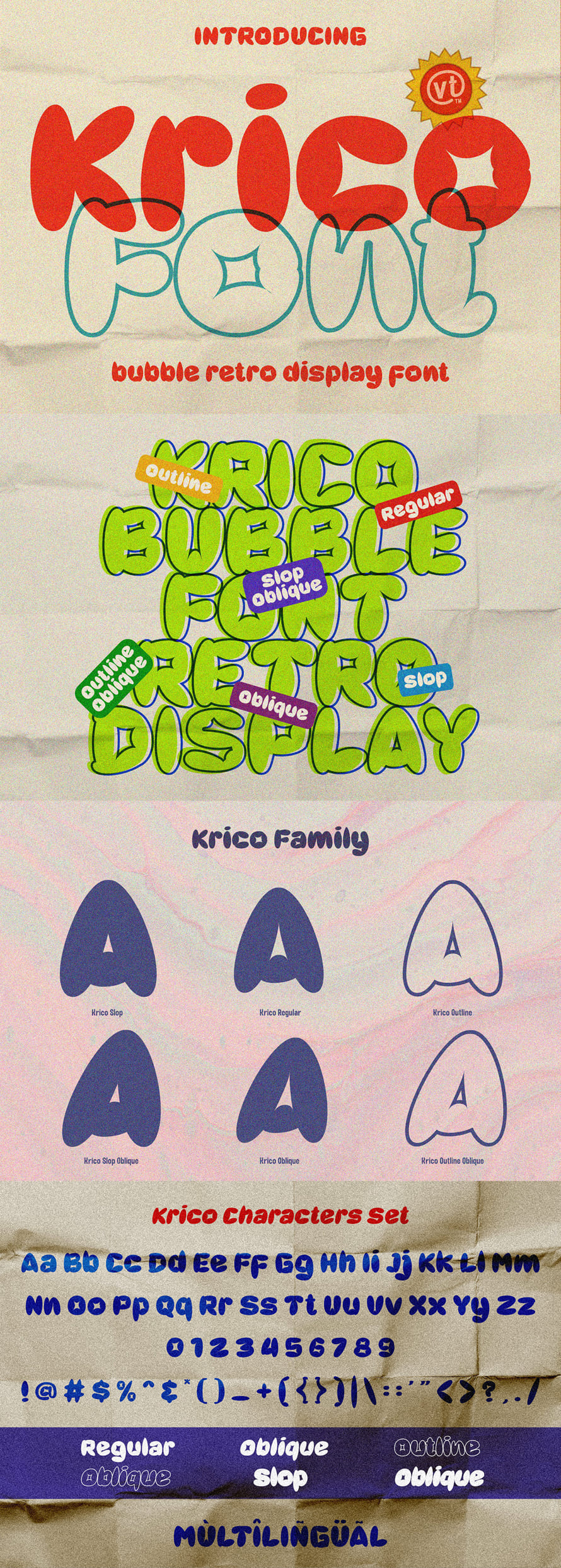 Krici Retro Bubble Free Font