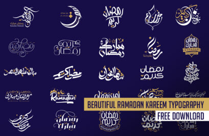 Ramadan Kareem Typography Lettering Calligraphy Designs