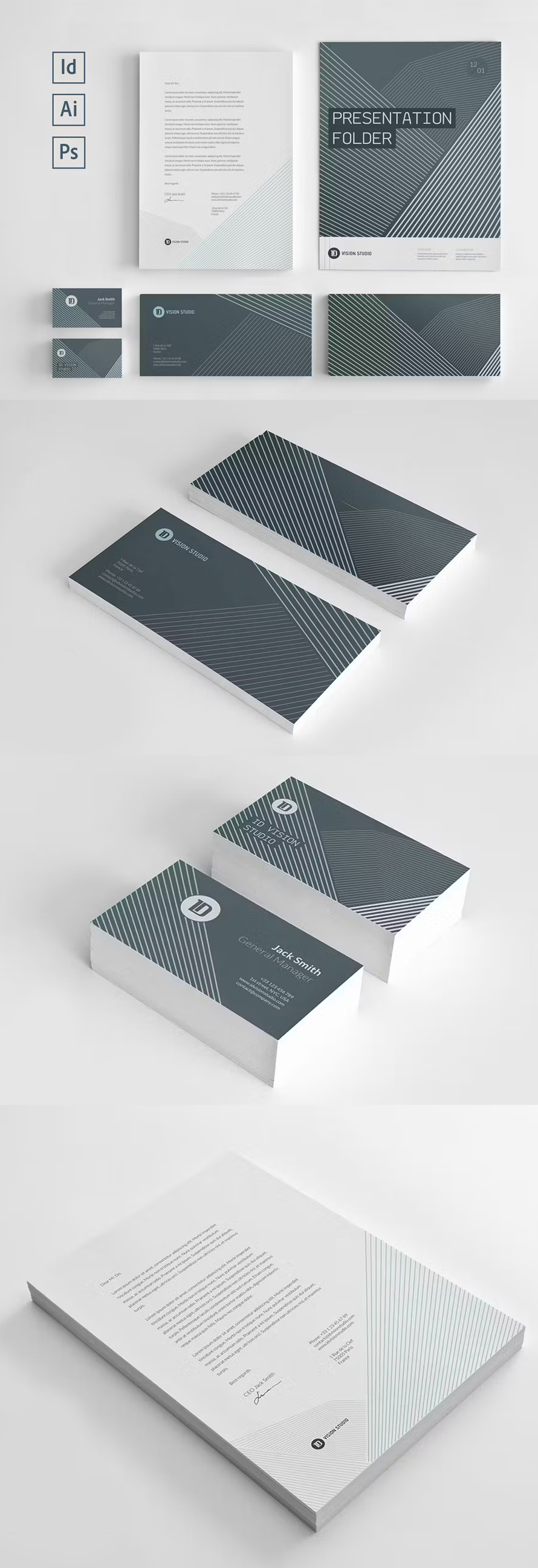 Gray Color Stationery Corporate Identitytemplate