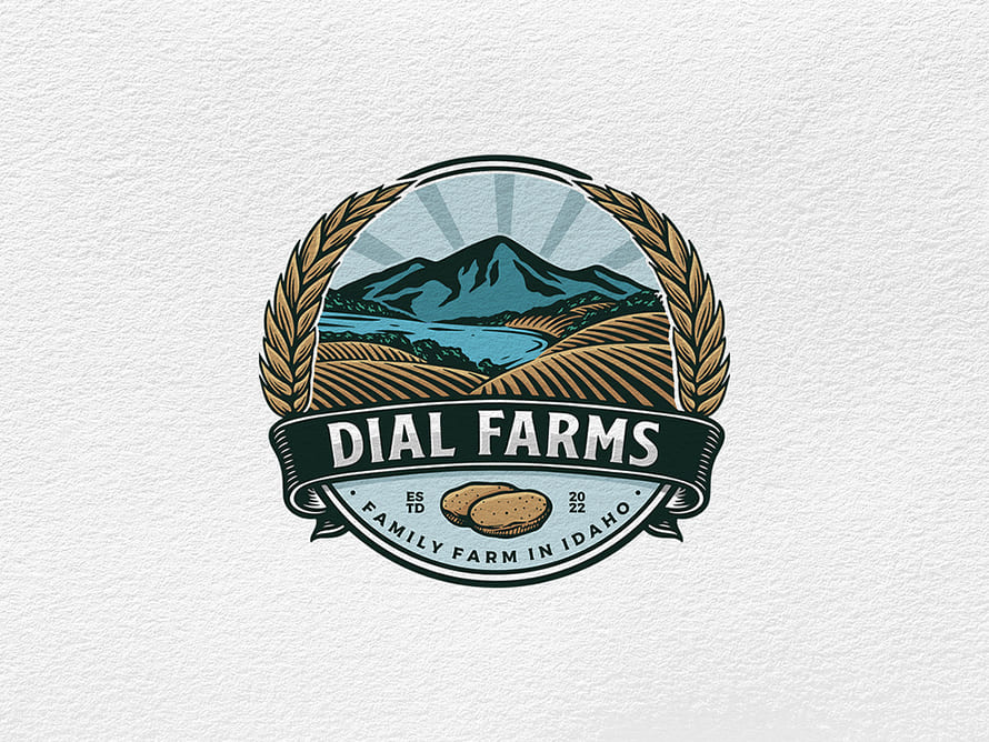 Farms Logo Badge Design by Fitradp