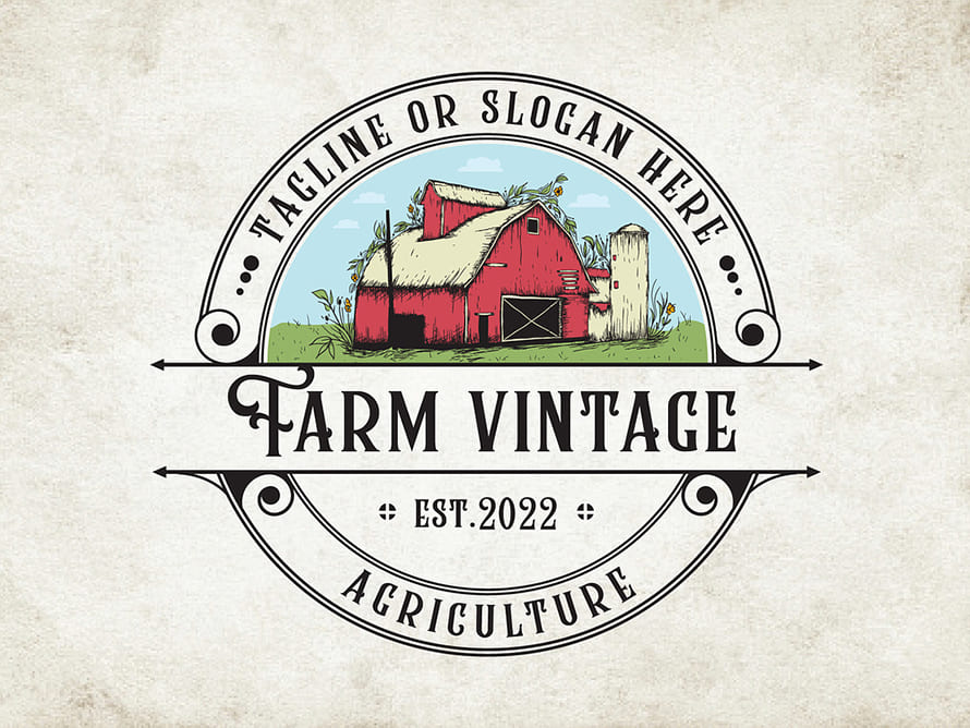 Farm vintage Badge Logo design by Ismael Hossain
