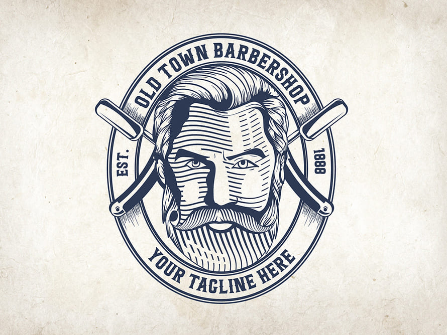 Barbershop Vintage logo design by Ismael Hossain