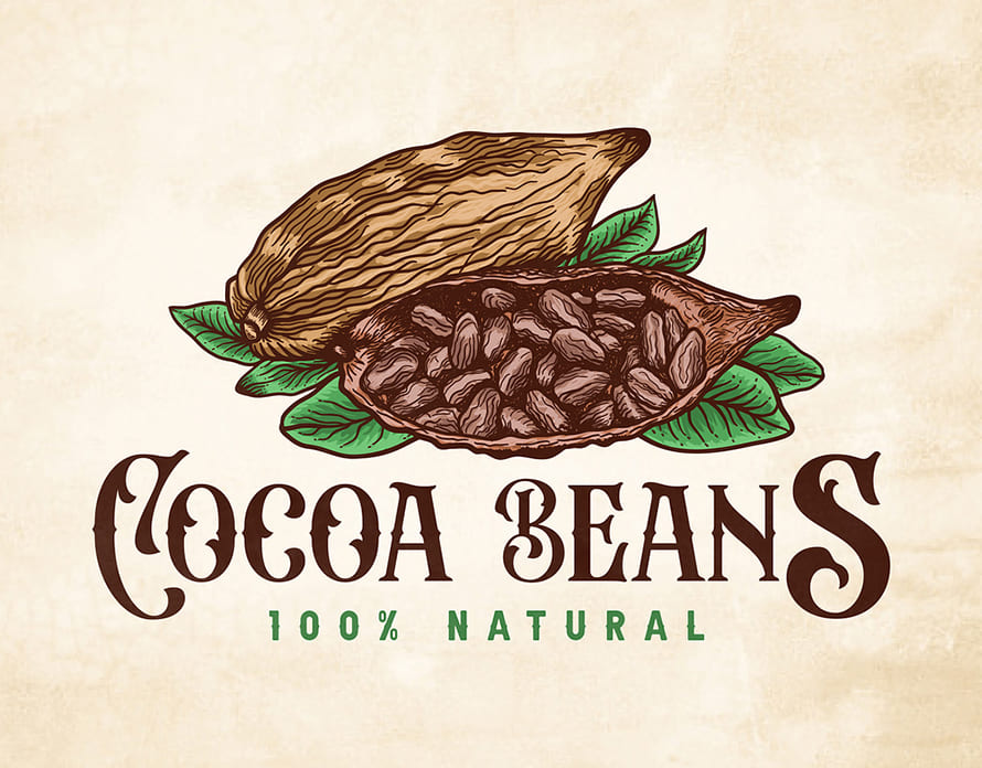 Cocoa Beans Vintage Logo Design by Mustain Billah
