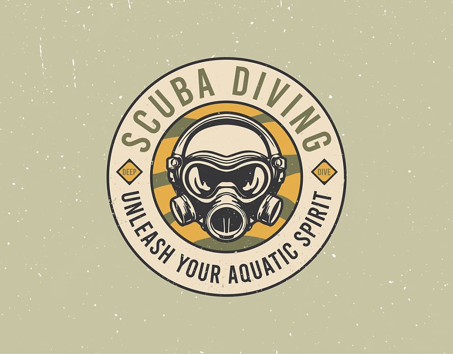 cuba Diving Vintage Badge Logo by Mustain Billah
