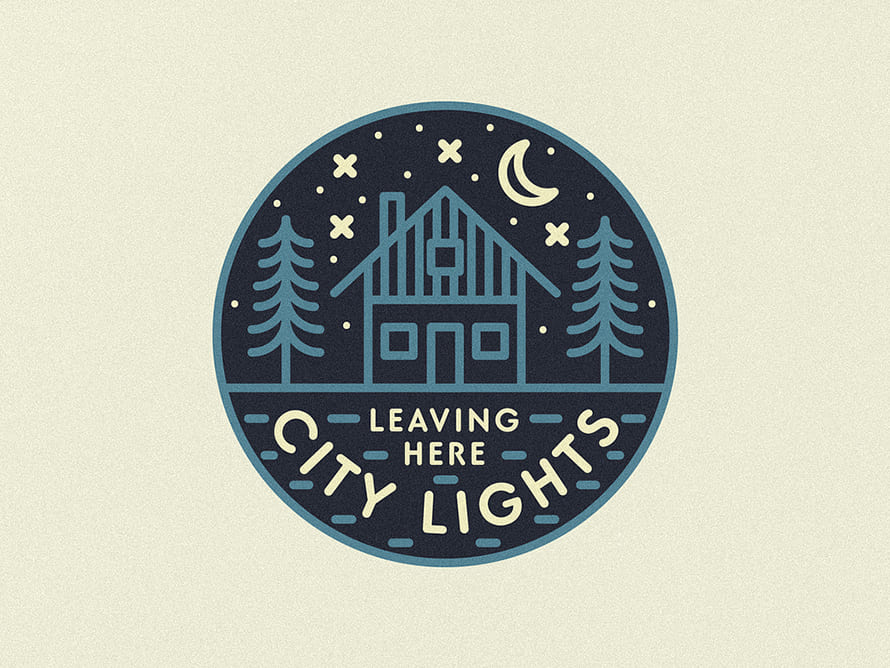 City Lights Vintage Badge by Jake Warrilow