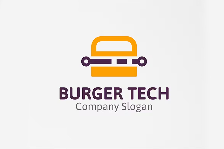 Burger Tech Logo Template