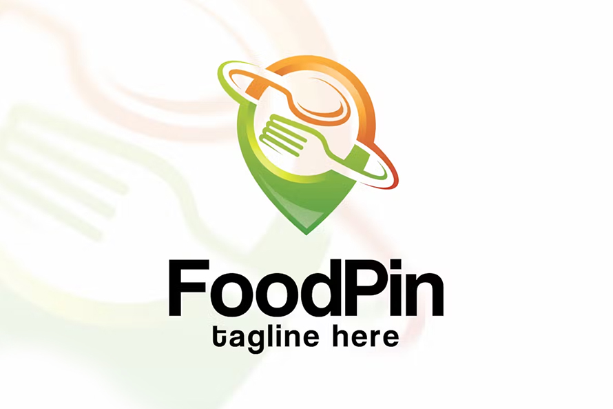 Food Pin Logo Template