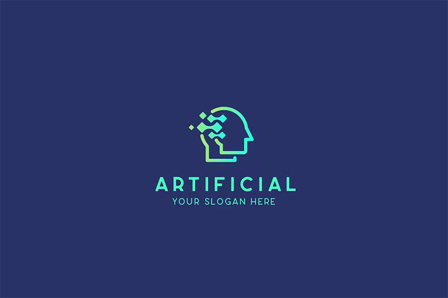 Human Artificial Intelligence Technology Logo Template