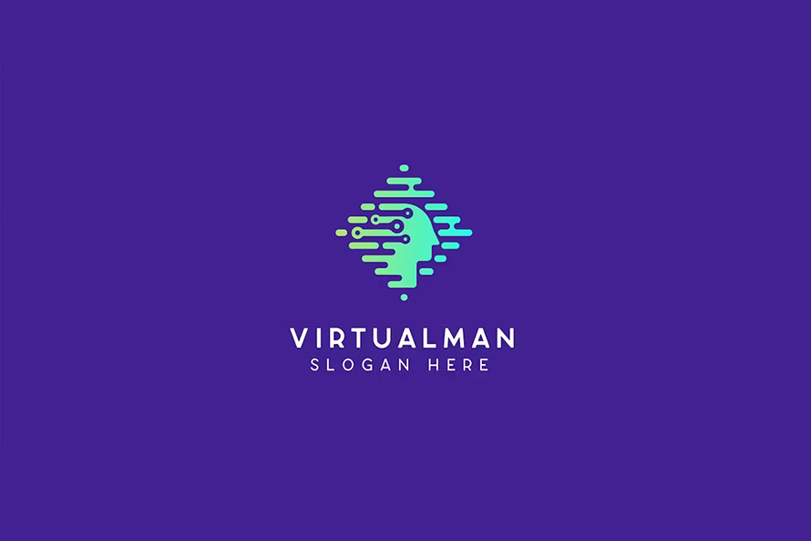 Virtualman Technology Logo Template