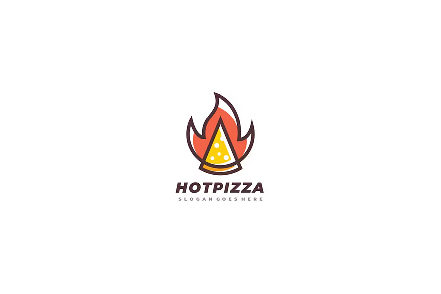 Hot Pizza Logo Template
