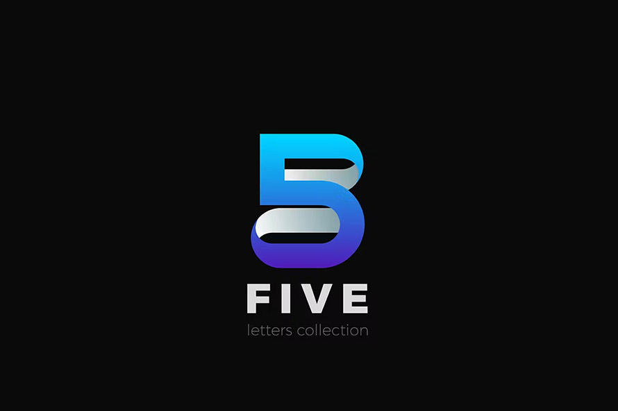 Number 5 Five Template 3d Ribbon Style