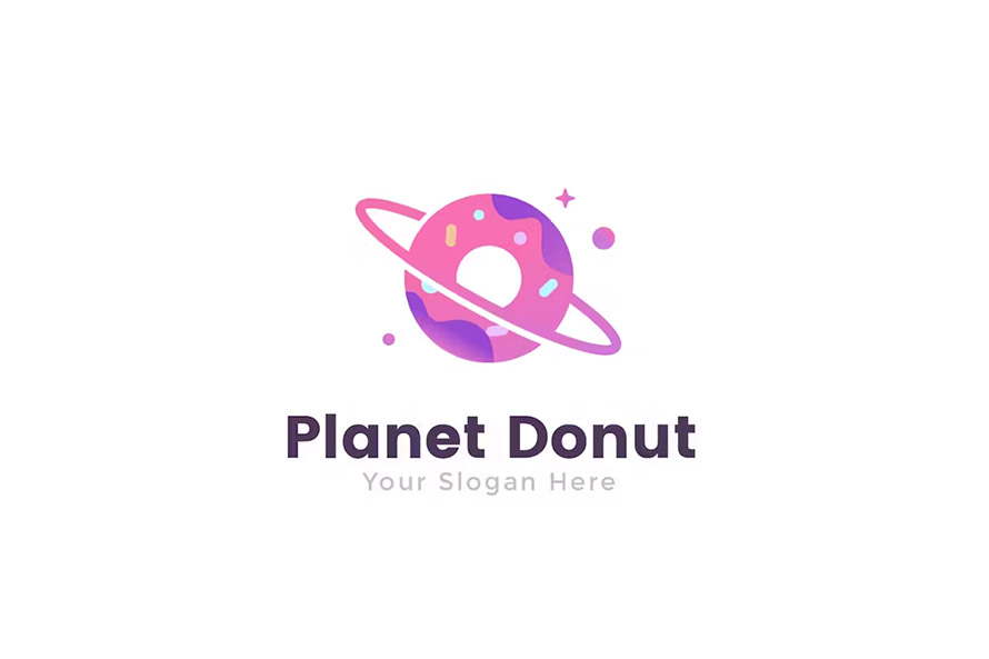 Planet Donut Food Logo Template