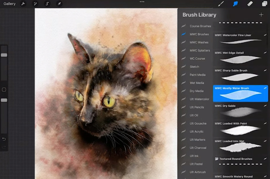 Procreate Tutorial - Turn Your Cat Photo Into A Watercolor Painting