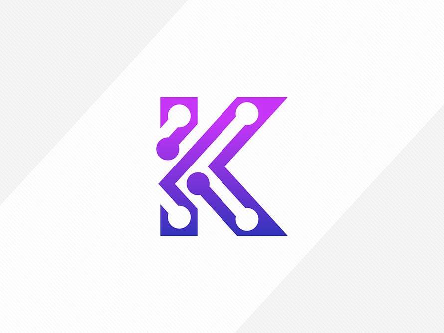 K Letter Tech Logo Design By Deftbranding