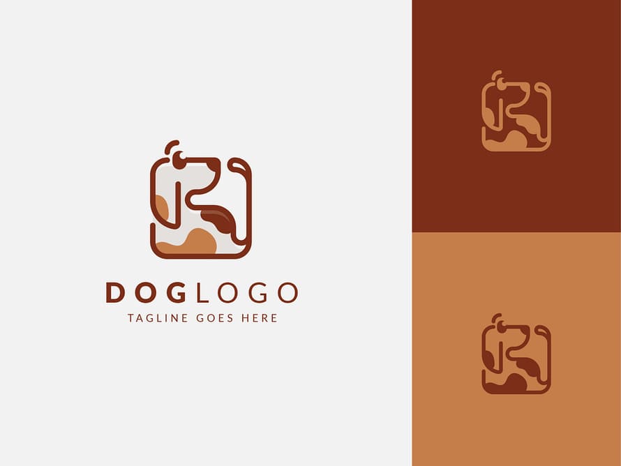 Square Dog Logo by Fluff Studio