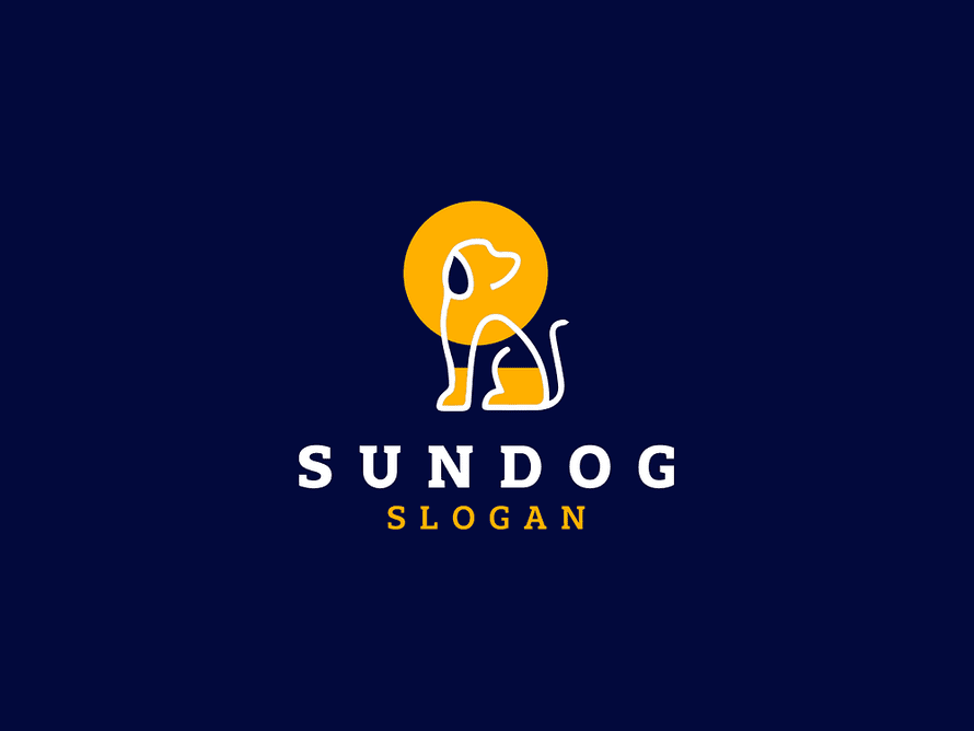 Diseños de logotipos de Sun Dog por diseños MHR  -  logotipos de perros para tu inspiración