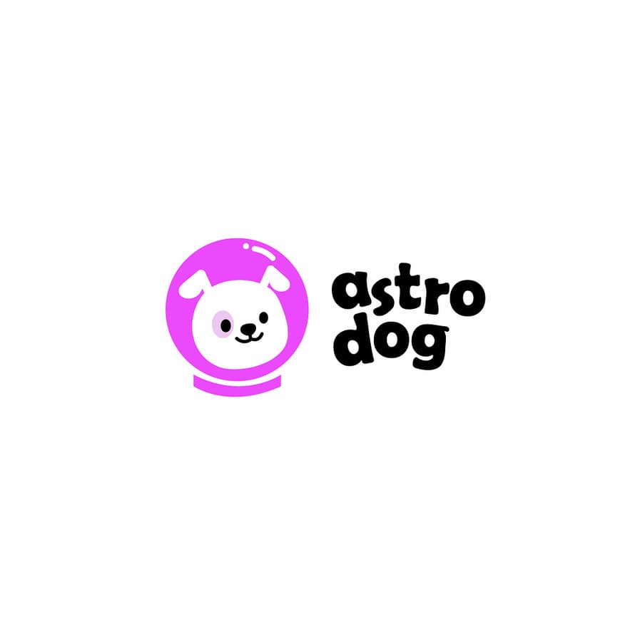 Logo del perro astro por Yomi  -  logotipos de perros para tu inspiración