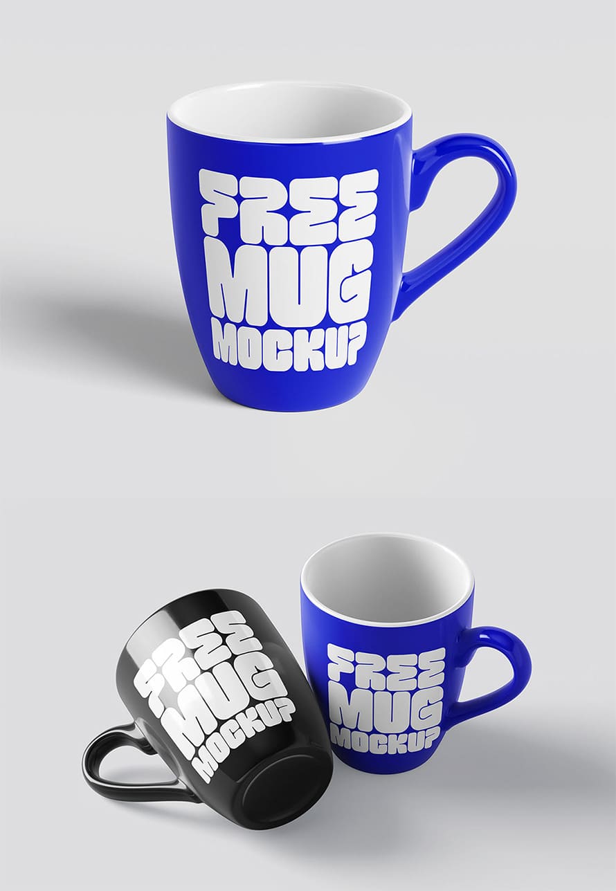 Free Curvy Mug Mockup