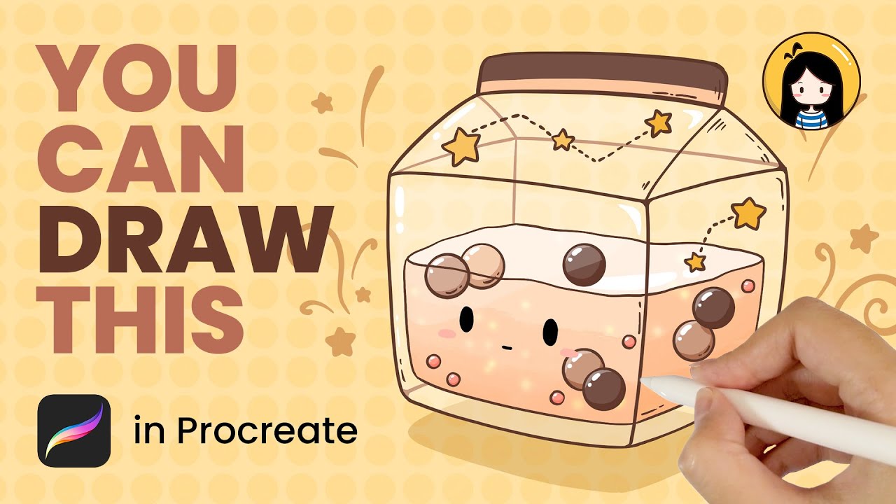 How to Draw a Cute Milk Carton in Procreate - Easy Procreate Tutorial