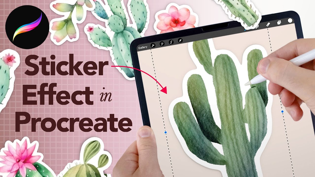 How to make a realistic sticker effect in procreate - Procreate tutorial for beginners