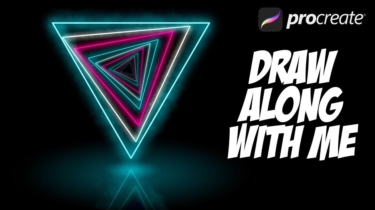Learn How to Draw an Amazing Neon Triangles in Procreate tutorial