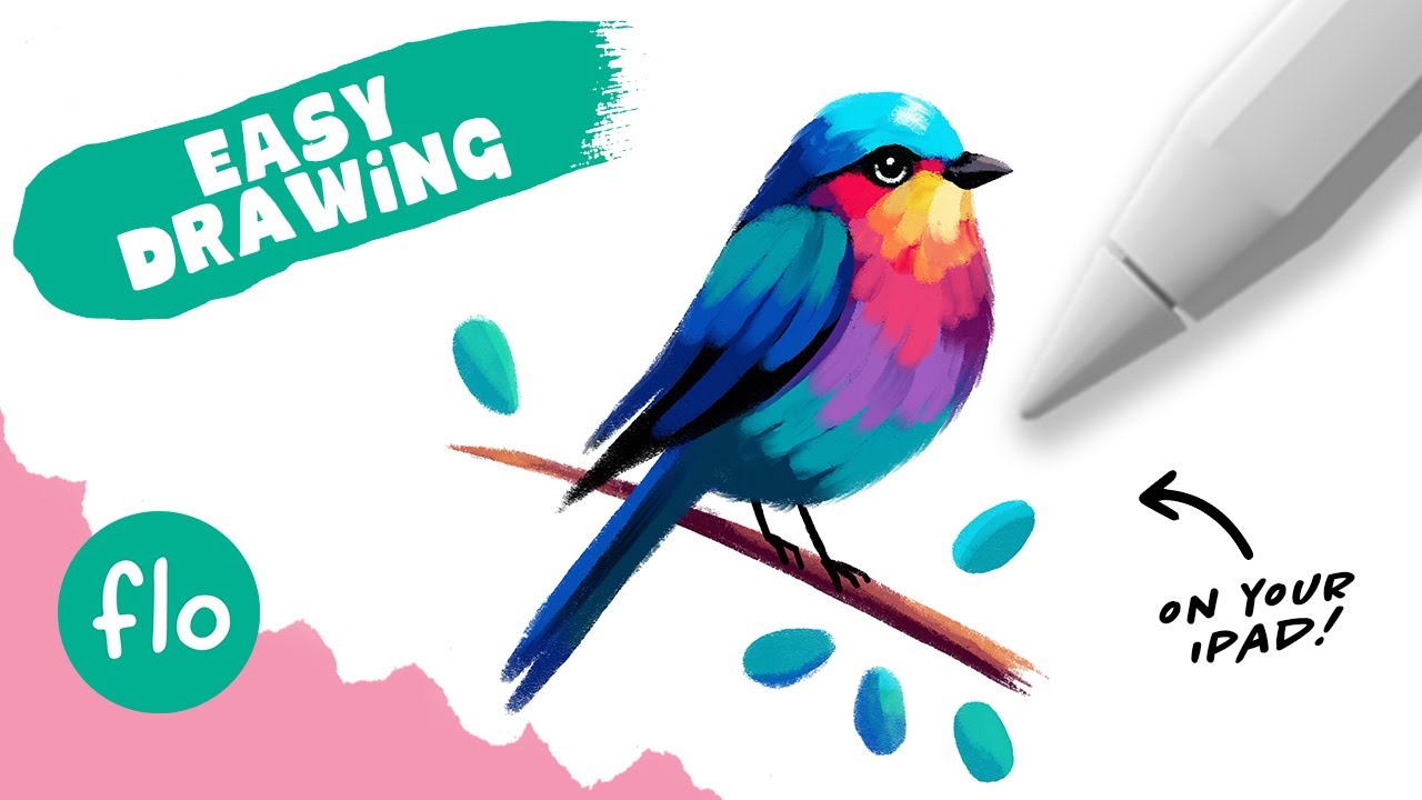 Puedes dibujar este pájaro colorido en Procreate - Tutorial súper fácil de Procreate